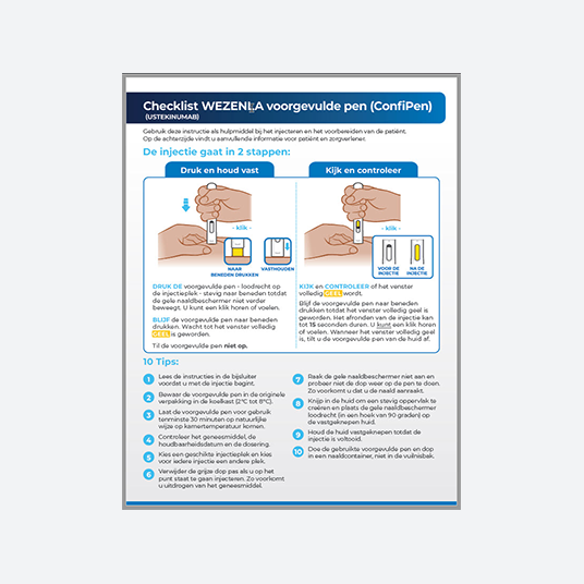 Wezenla voorgevulde pen checklist