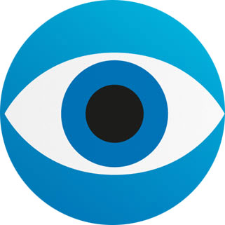 blauw oog met blauwe huid
